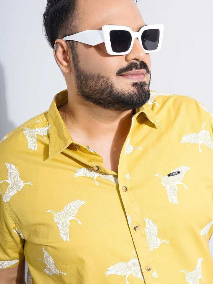 The Indian Garage Co Plus Size Conversational Printed Cotton Casual Shirt