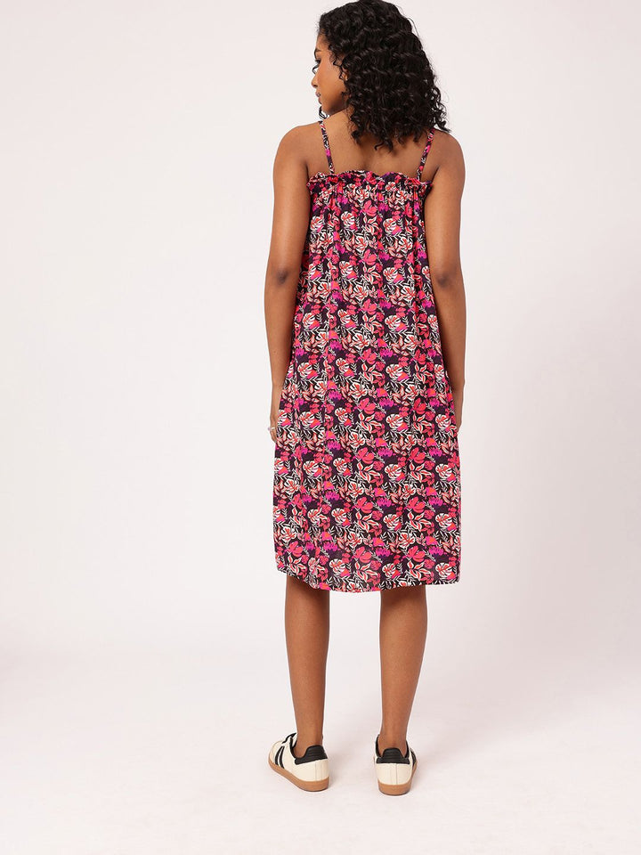 DressBerry Tropical Holiday Temptation Ruffles Gracefully Strapped A-line Dress