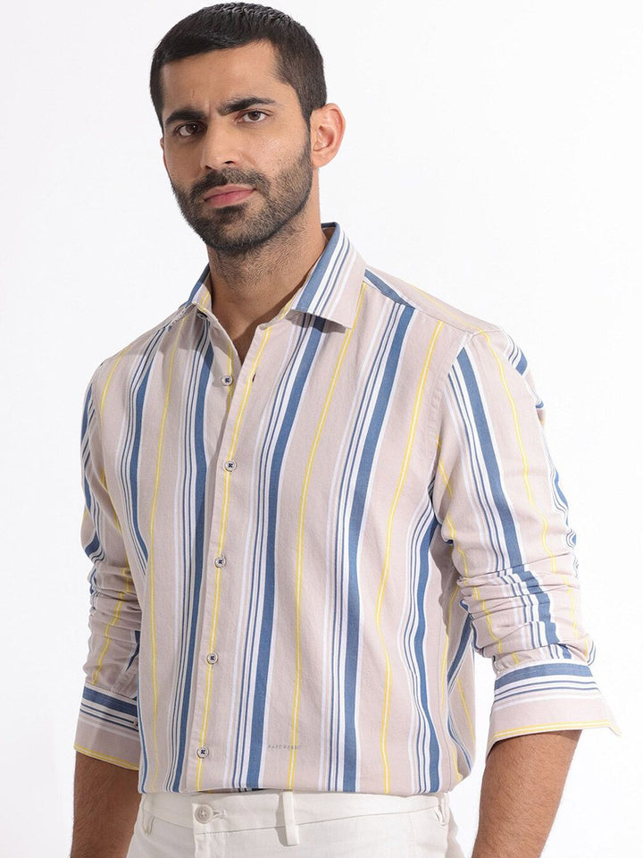 RARE RABBIT Men Purit Striped Slim Fit Classic Shirt