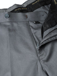 MANQ Men Grey Smart Slim Fit Solid Formal Trousers