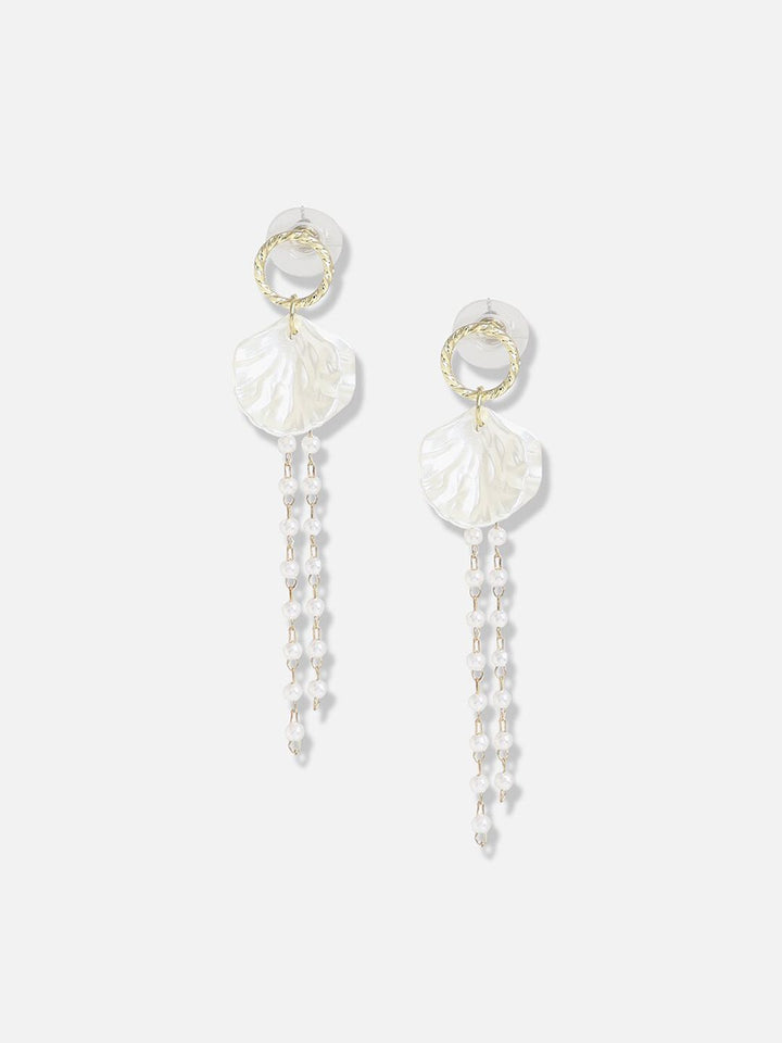 SOHI Gold-Plated Contemporary Drop Earrings