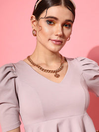 STREET 9 Lavender Crepe Peplum Top