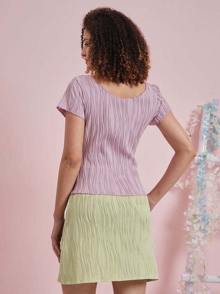 Athena Textured A-Line Mini Skirt