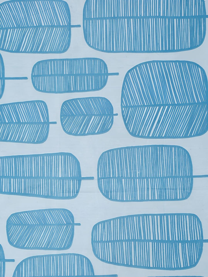 KLOTTHE Turquoise Blue Geometric Cotton 300 TC King Cadar Halus dengan 2 Sarung Bantal-98 x 89 inci