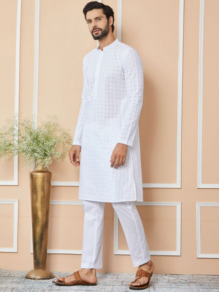 See Designs Ethnic Motifs Embroidered Chikankari Pure Cotton Straight Kurta