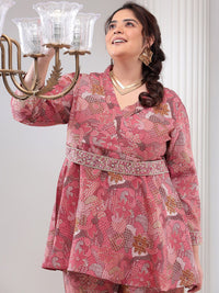 Bani Women Floral Print Tunic & Palazzos With A Belt
