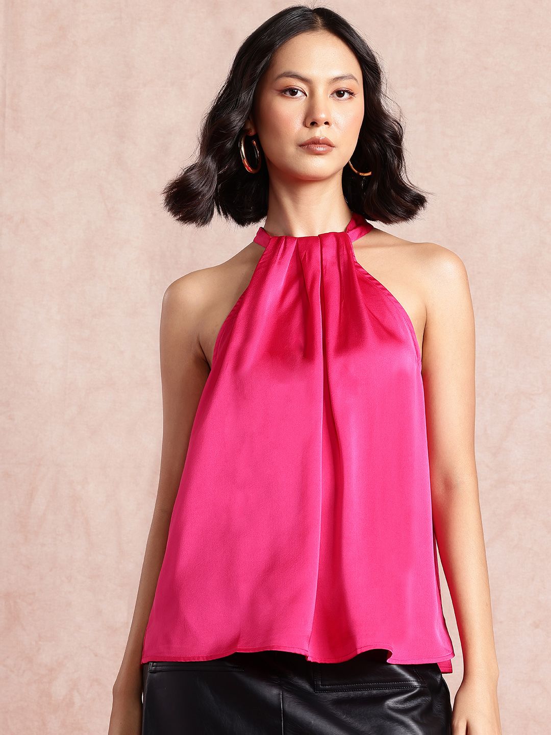 all about you Satin-Finish Halter Neck Top