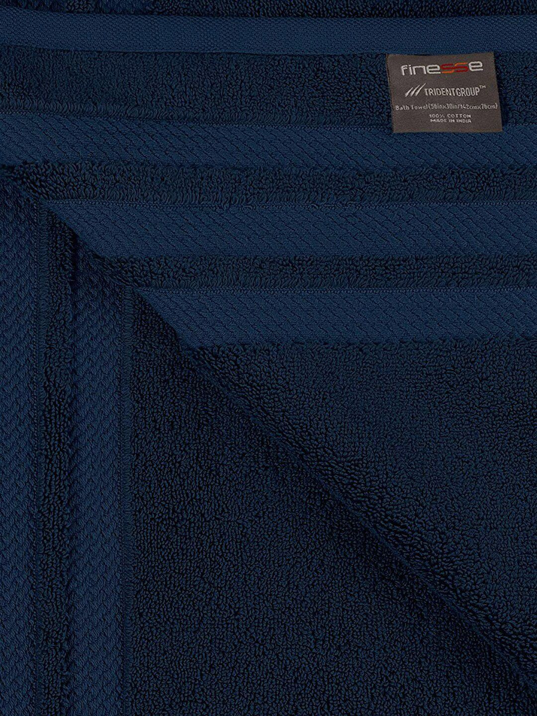 MYTRIDENT 4 Piece Hand Towel Set Navy Blue Luxury Collection 100% Cotton 625 GSM