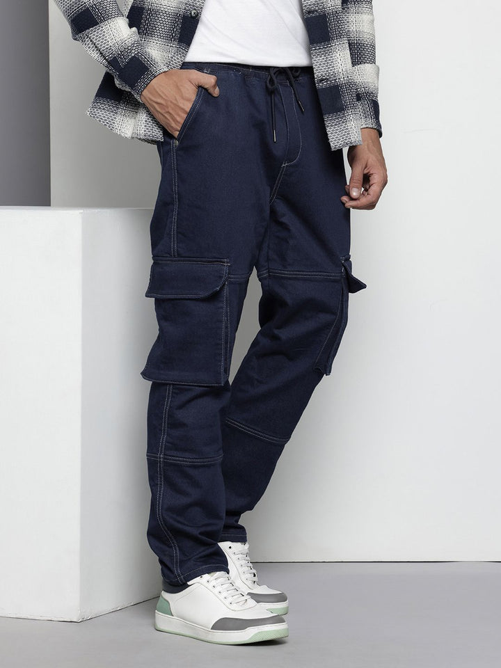 The Indian Garage Co Men Relaxed Fit Stretchable Cargo Style Jeans