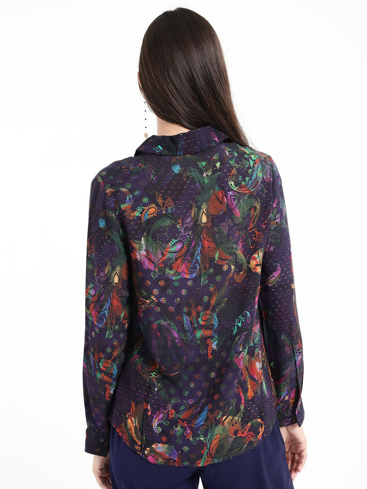 RAREISM Floral Print Cotton Styled Back Top