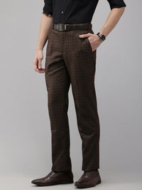 Park Avenue Men Checked Formal Trousers