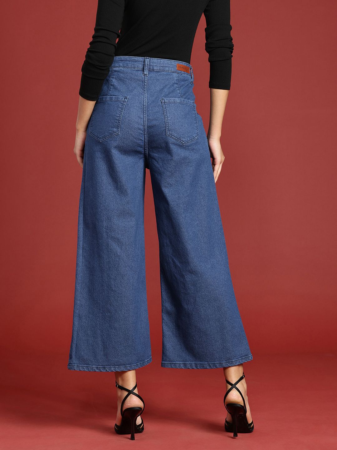 all about you Women Wide Leg High-Rise Light Fade Stretchable Jeans