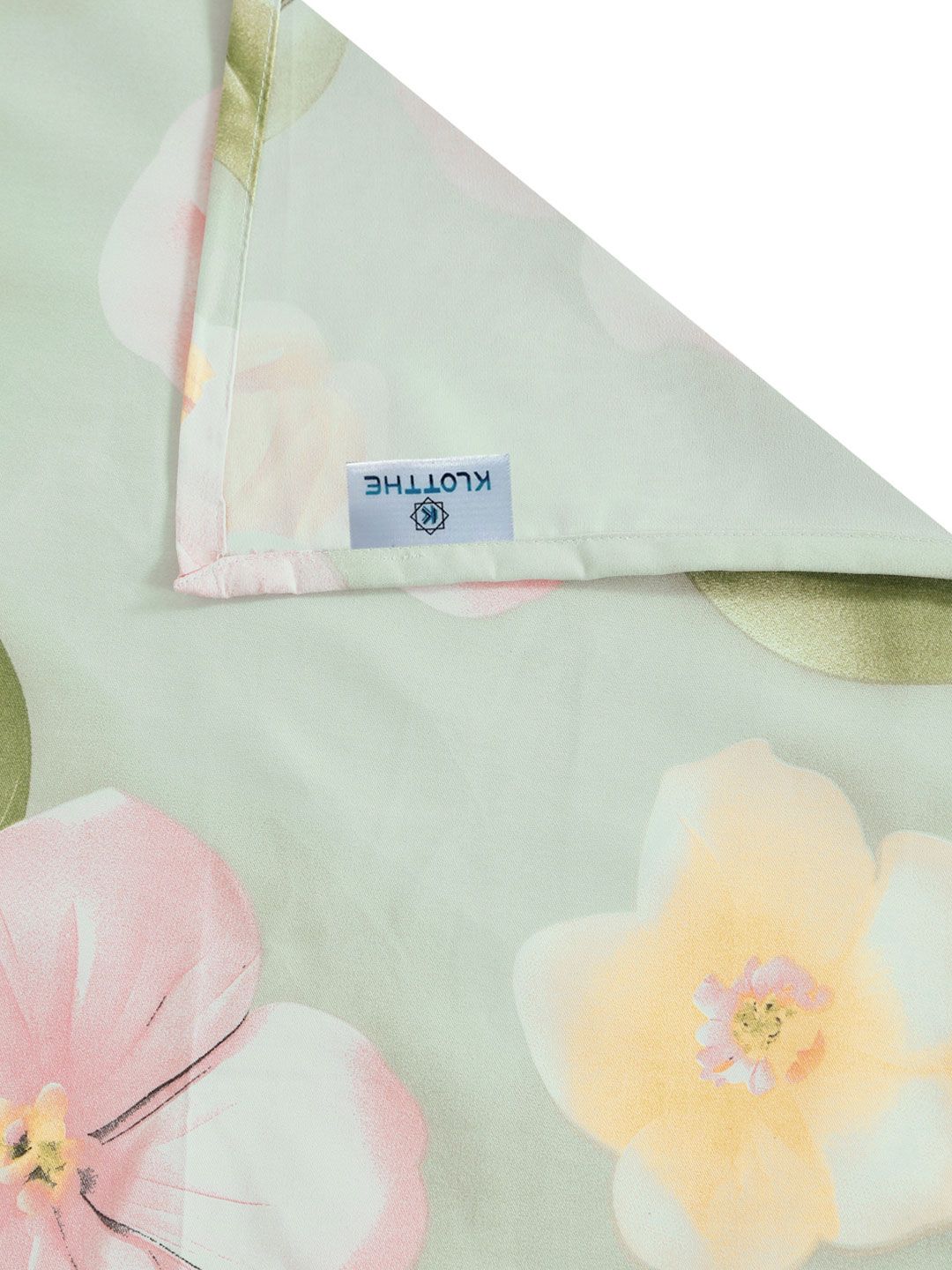 KLOTTHE Green & Yellow Floral Printed 300 TC King Double 7D Bedsheet With 2 Pillow Covers