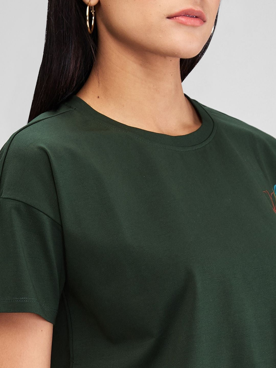 SPYKAR Women Applique Boxy T-shirt