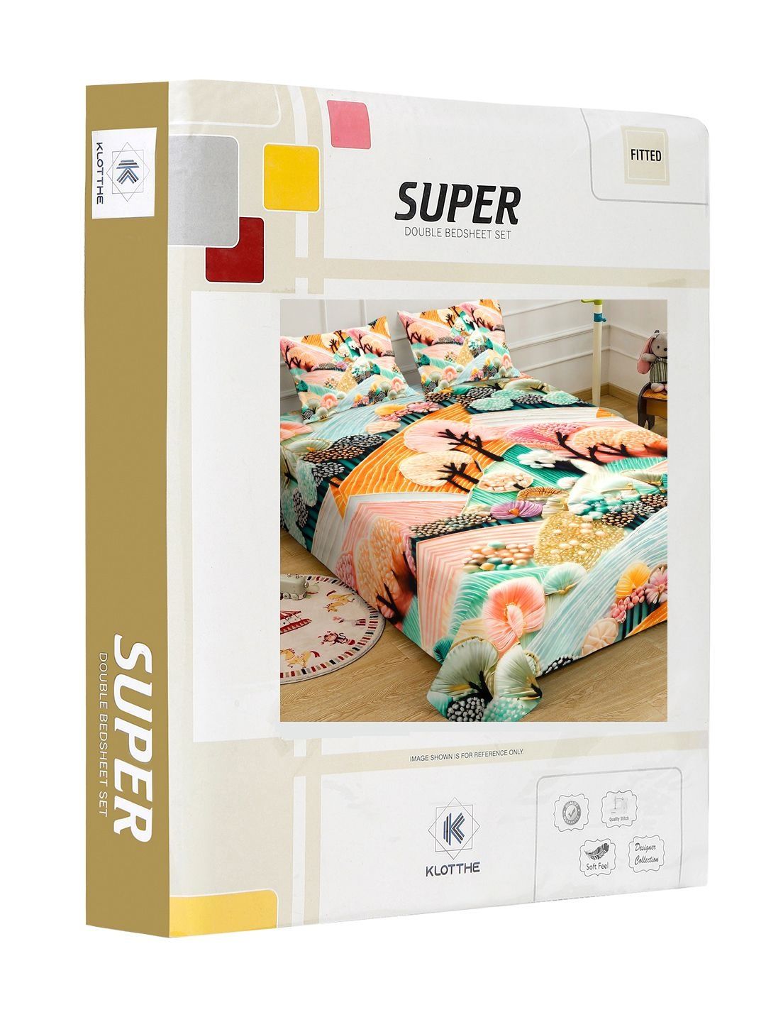 KLOTTHE Blue Floral Printed 400 TC Cadar King Superfine