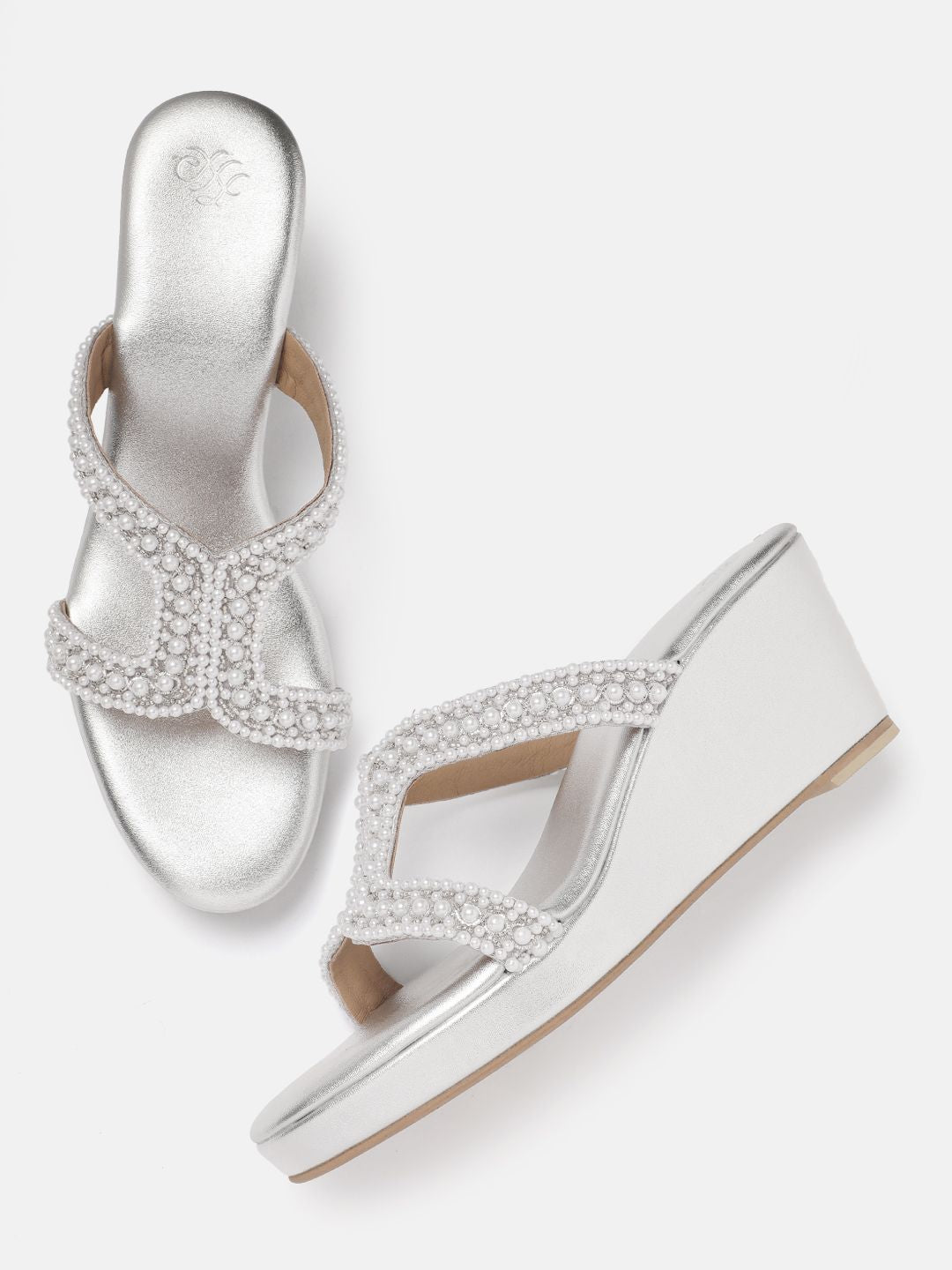 House of Pataudi Embellished Wedge Heels