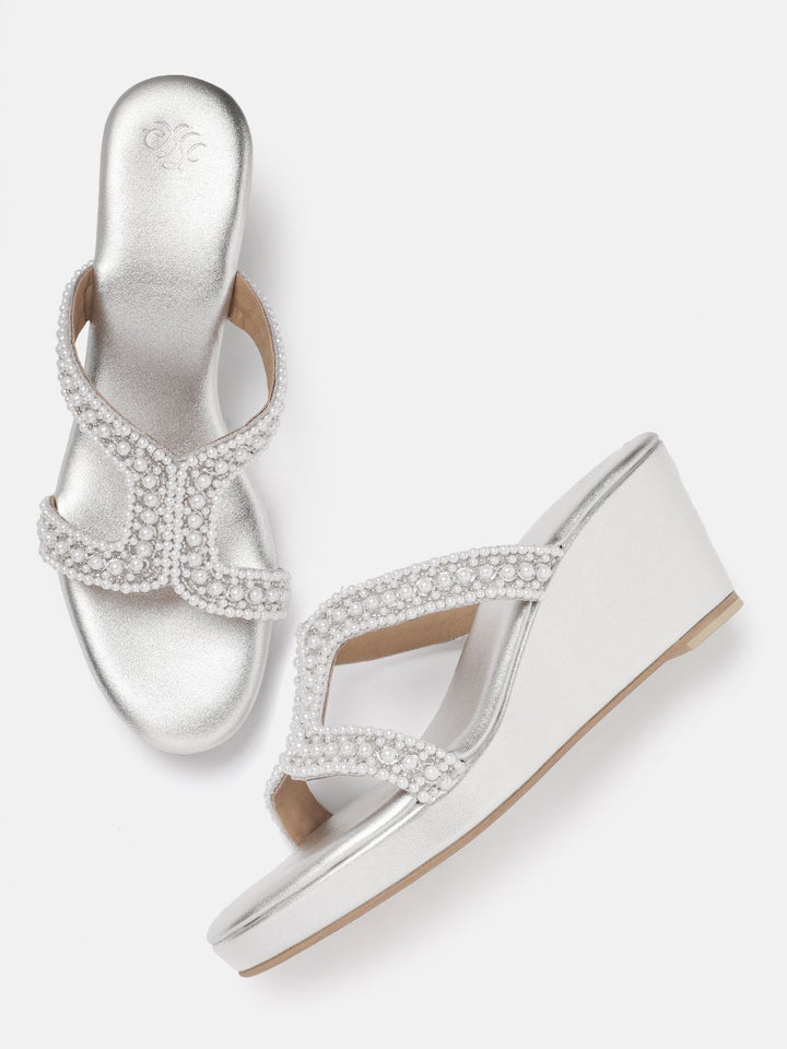 House of Pataudi Embellished Wedge Heels