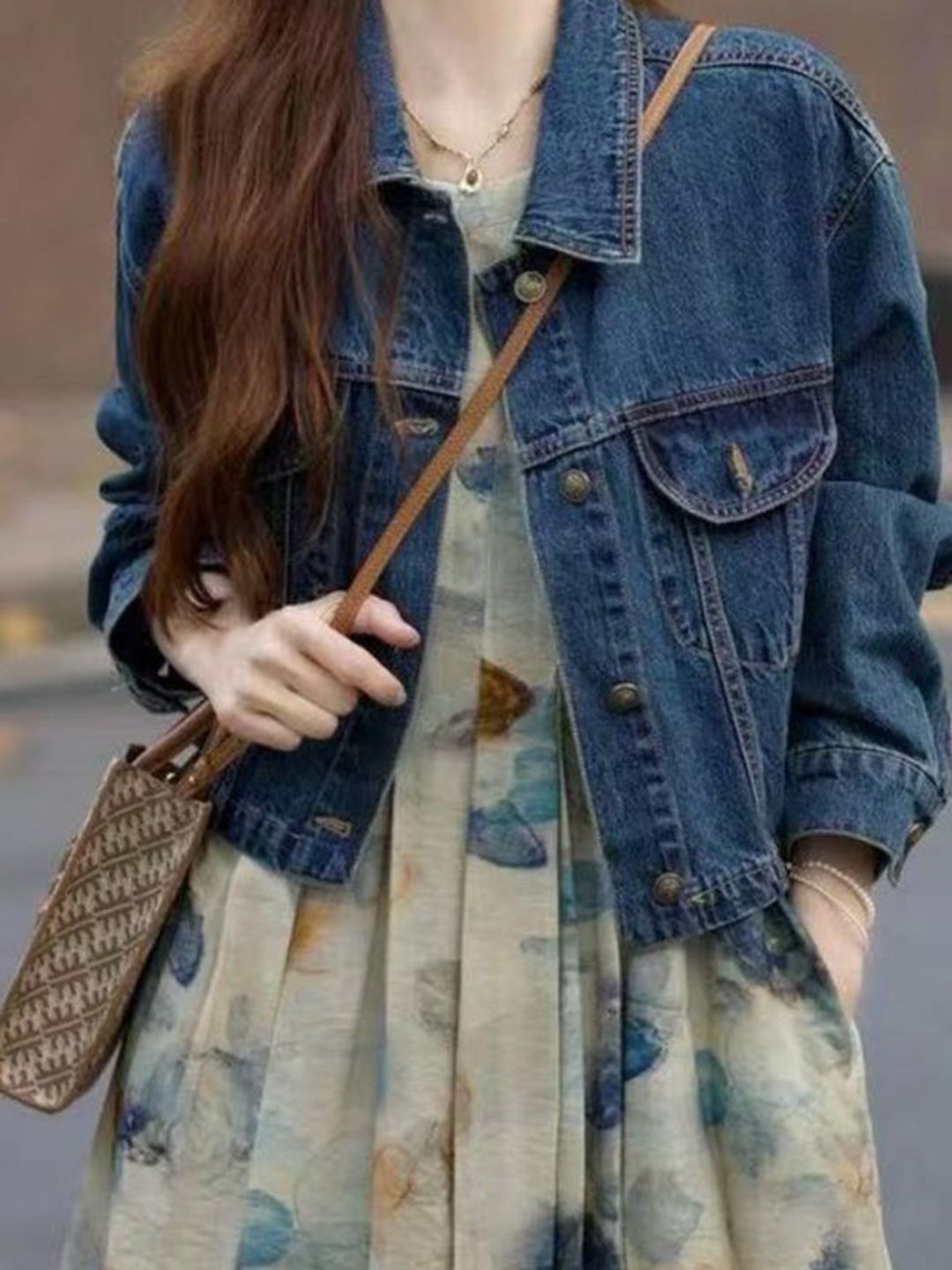 DressBerry Women Solid Spread Collar Denim Jacket