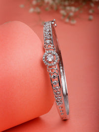 Anouk Women Cubic Zirconia Studded Silver-plated Bangle-Style Gelang