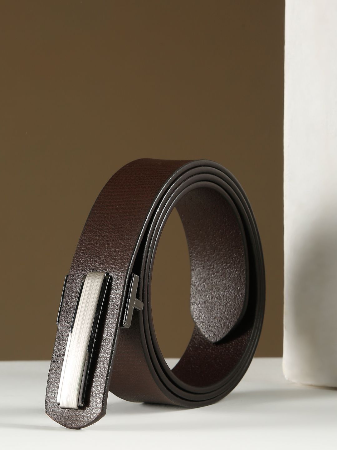 Teakwood Leathers Men Textured Leather Formal Belt