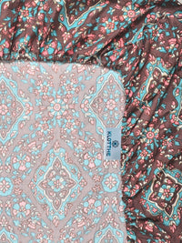 KLOTTHE Brown Printed Fitted Double Bedsheet