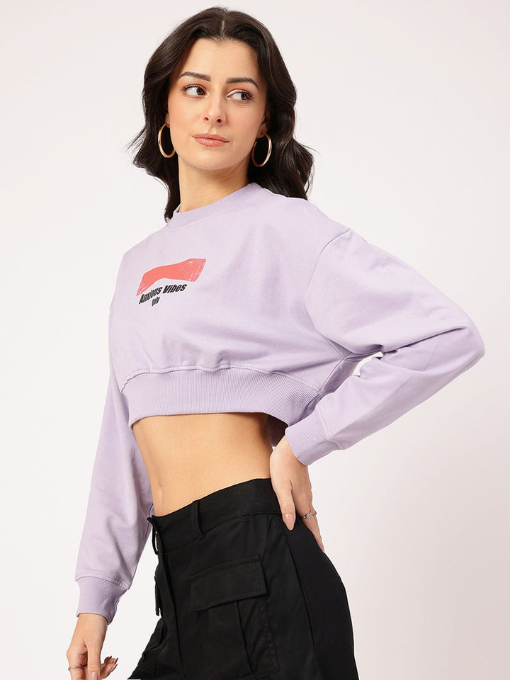 DressBerry Printed Crop Sweatshirt
