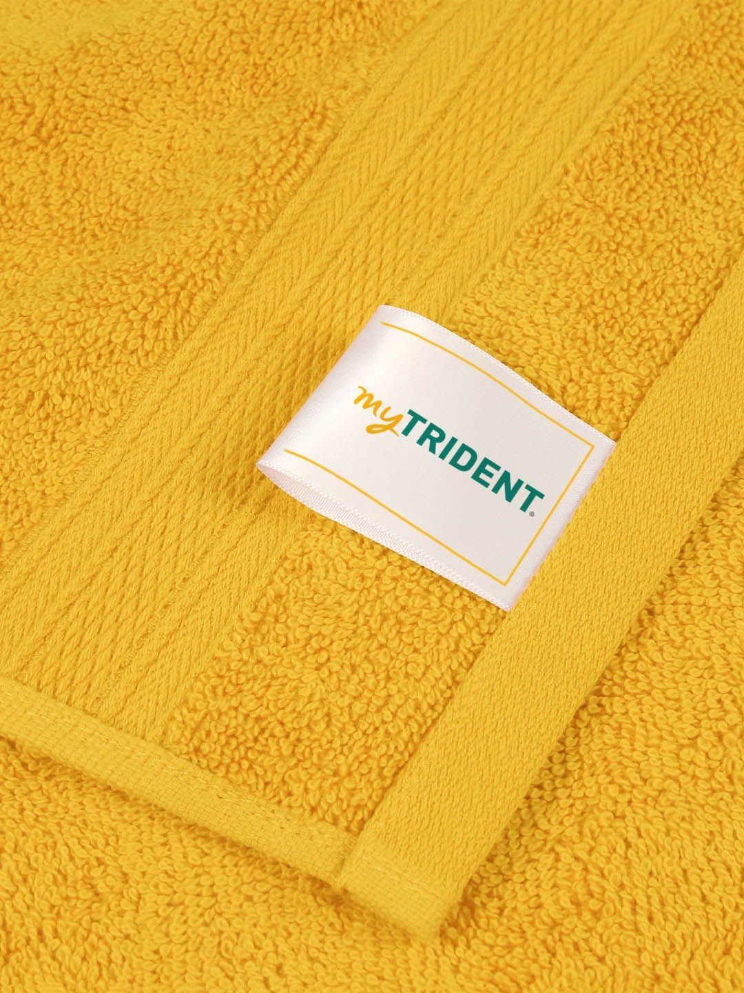 MYTRIDENT Yellow 12 Pieces 500 GSM Pure Cotton Face Towels