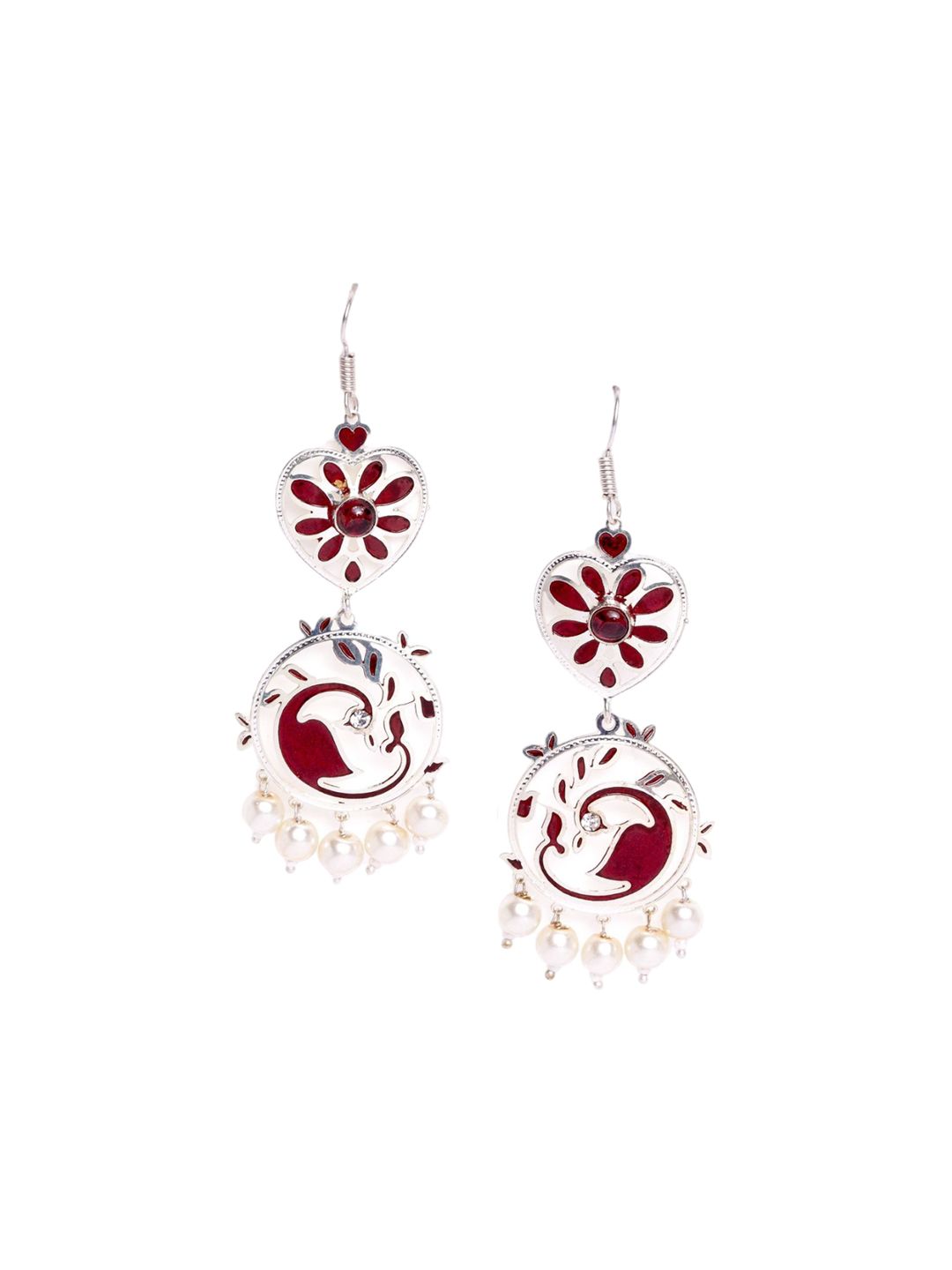 DressBerry Silver-Plated Contemporary Drop Earrings