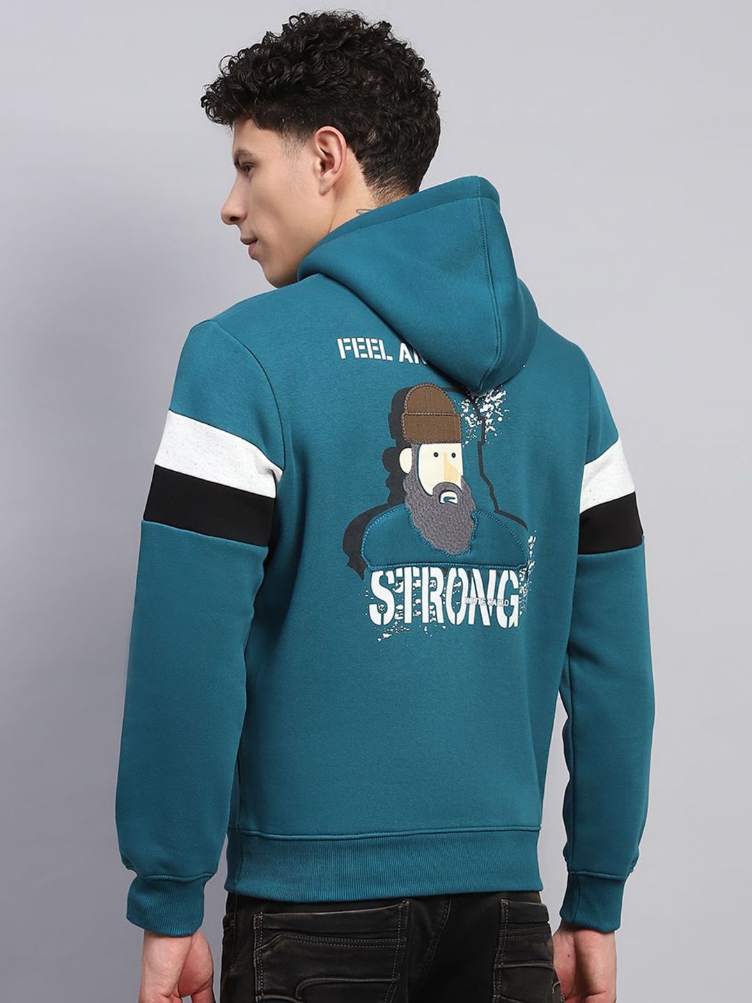 Monte Carlo Men Printed Cotton Hooded Neck Full Sleeve Sweatshirt
