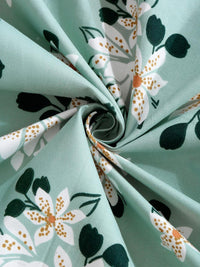KLOTTHE Green Floral 300 TC Cadar Bujang dengan 1 Sarung Bantal