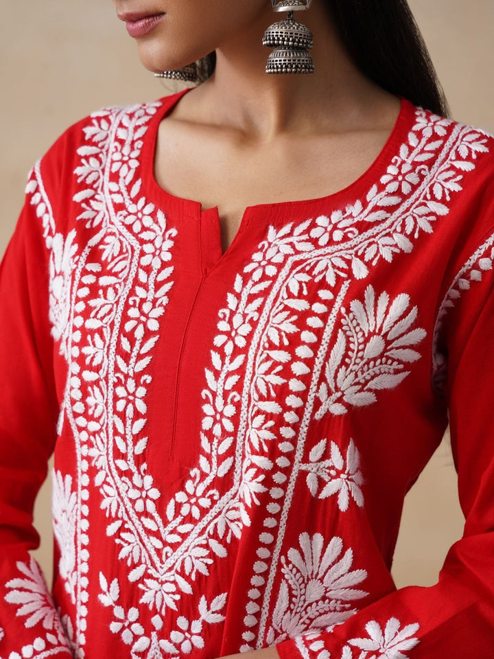 Rumah Wanita Chikankari Sulam Kurta Chikankari