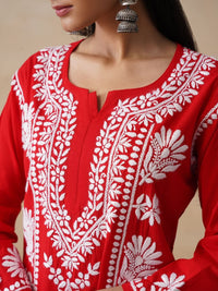 Rumah Wanita Chikankari Sulam Kurta Chikankari