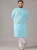 SOJANYA PLUS Size Floral Embroidered Thread Work Band Collar Cotton Straight Kurta