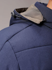 The Indian Garage Co Men Hooded Colourblocked Casual Puffer Jacket