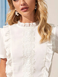 Berrylush Women Choker Neck Ruffles Top