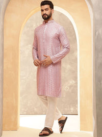 SOJANYA Men Embroidered Regular Kurta with Pyjamas