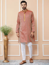 See Designs Ethnic Motifs Woven Design Long Sleeves Regular Thread Work Kurta & Pyjama
