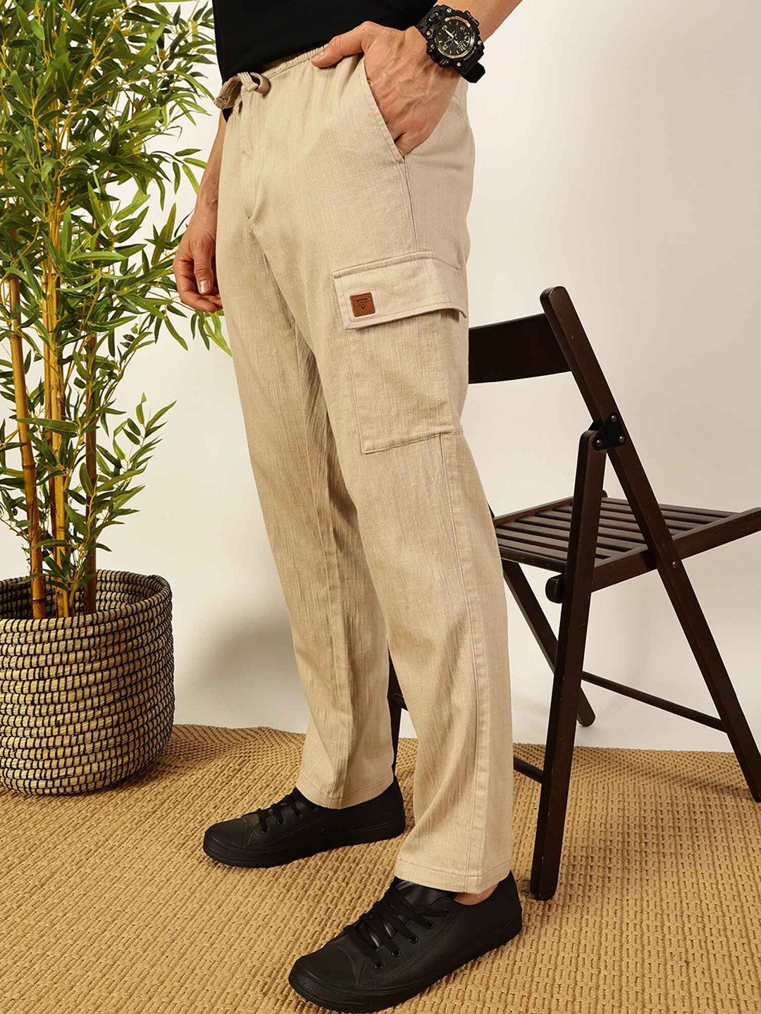 Thomas Scott Men Smart Straight Fit Cotton Trousers