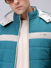 The Indian Garage Co Men Colourblocked Lightweight Padded Jacket with Patchwork