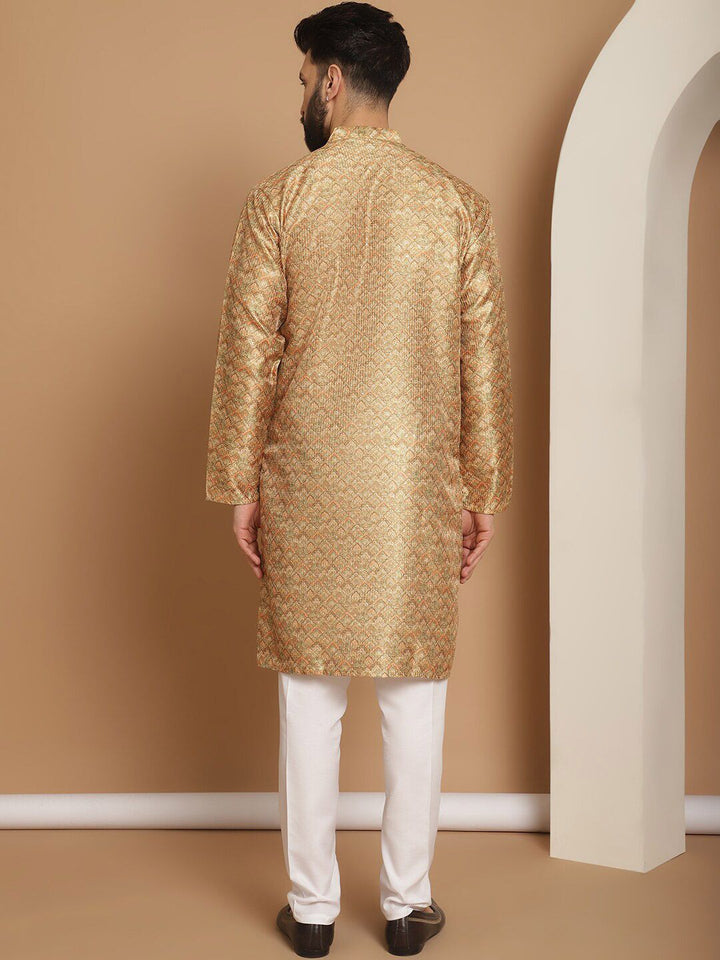Kurta Lengan Panjang Kolar Mandarin Bercetak Motif Etnik Anouk dengan Churidar