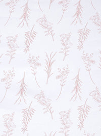 KLOTTHE White Floral Printed Fitted 400 TC Cotton Super King Bedsheet With 2 Pillow Covers