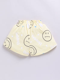 Happy Faces Girls Conversational Printed Pure Cotton Shorts