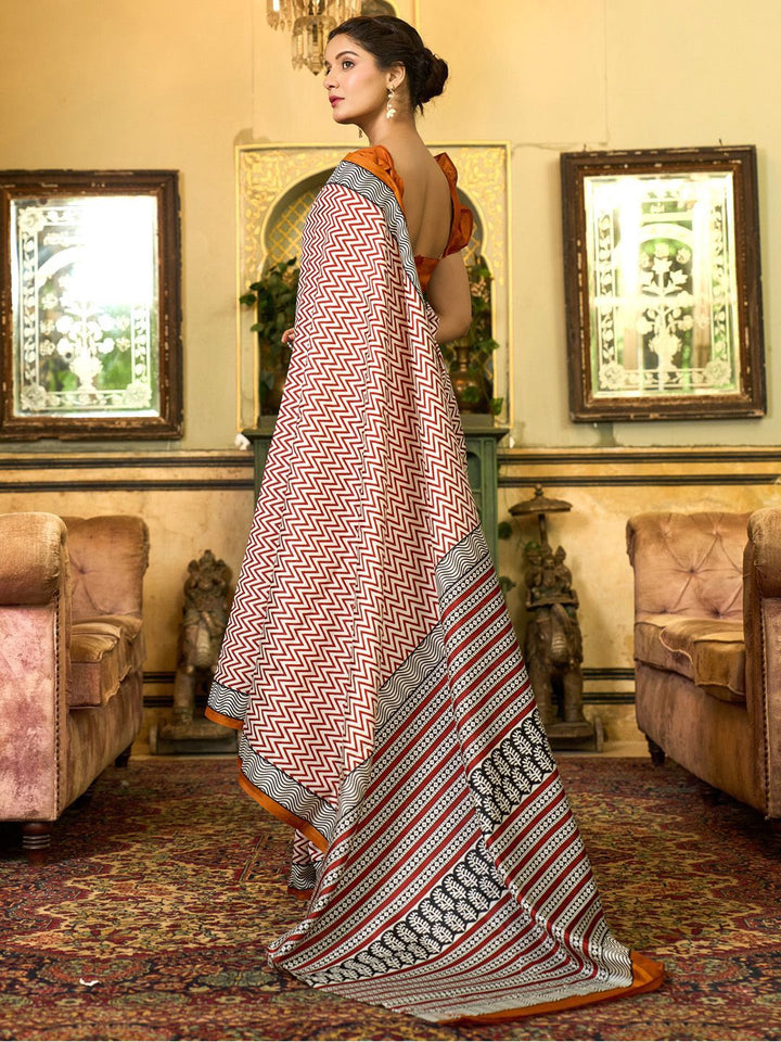 Saree mall Art Silk Block Print Sarees