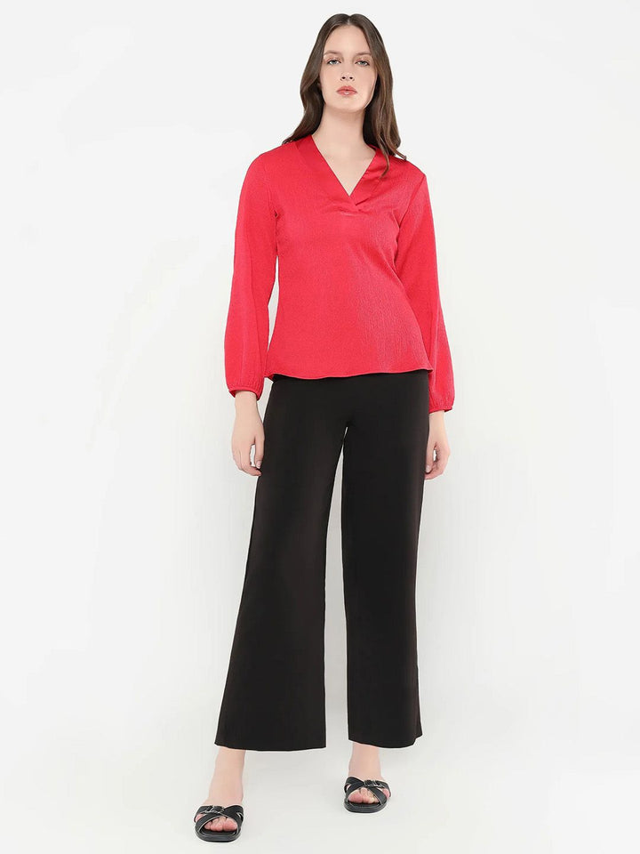 RAREISM Women Solid V-Neck Top