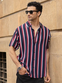 Powerlook Vertical Striped Short Sleeves Shirt