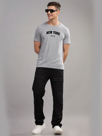 ADRO Men Typography Printed Raw Edge T-shirt