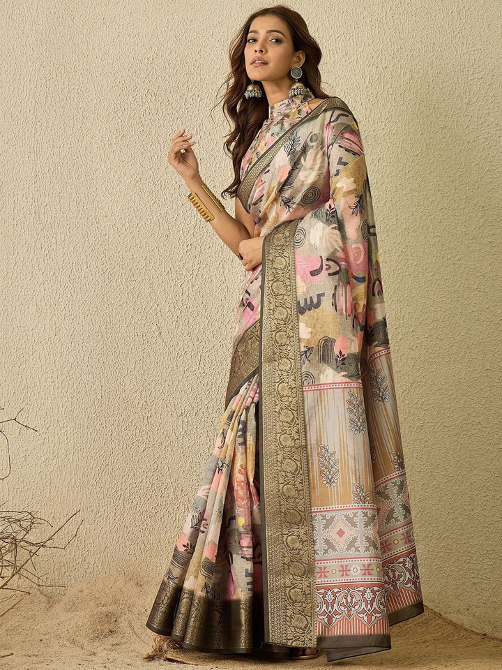 Saree mall Zari Organza Sungudi Sarees