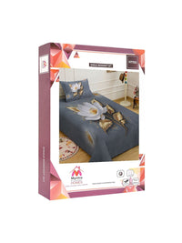 Myntra Elegant Homes Grey Floral 300 TC Cadar Tempat Tidur Single dengan 1 Sarung Bantal