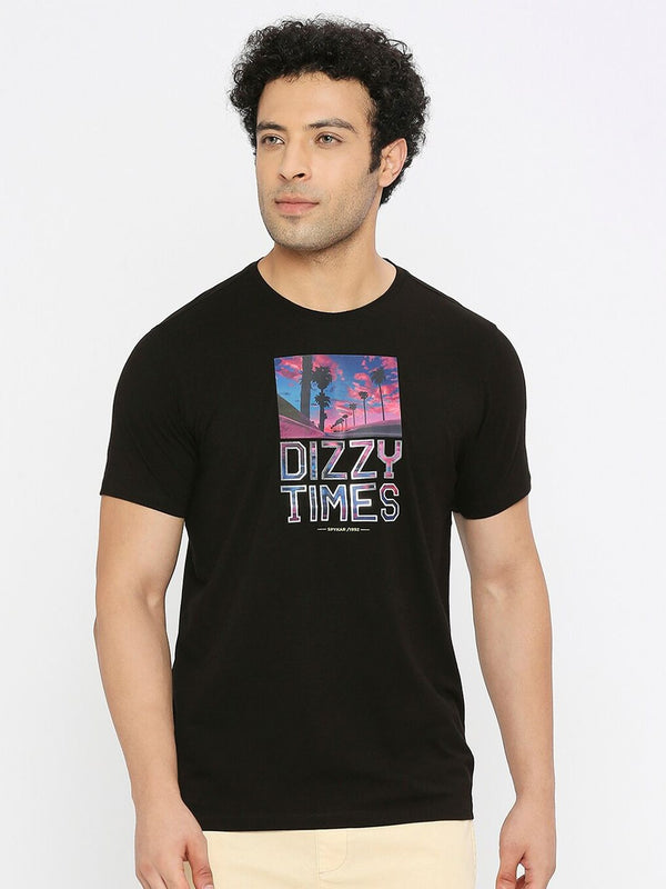 SPYKAR Typography Printed Cotton T-Shirt