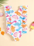 YK Girls Abstract Printed Round Neck Bodysuit